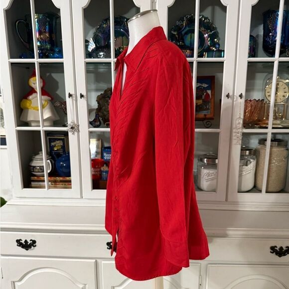 Dress Barn Red Women's Button-Up Top Size 18/20 - Picture 3 of 8